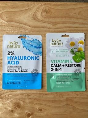 Bundle of 2 By Nature Hydrating Sheet Masks